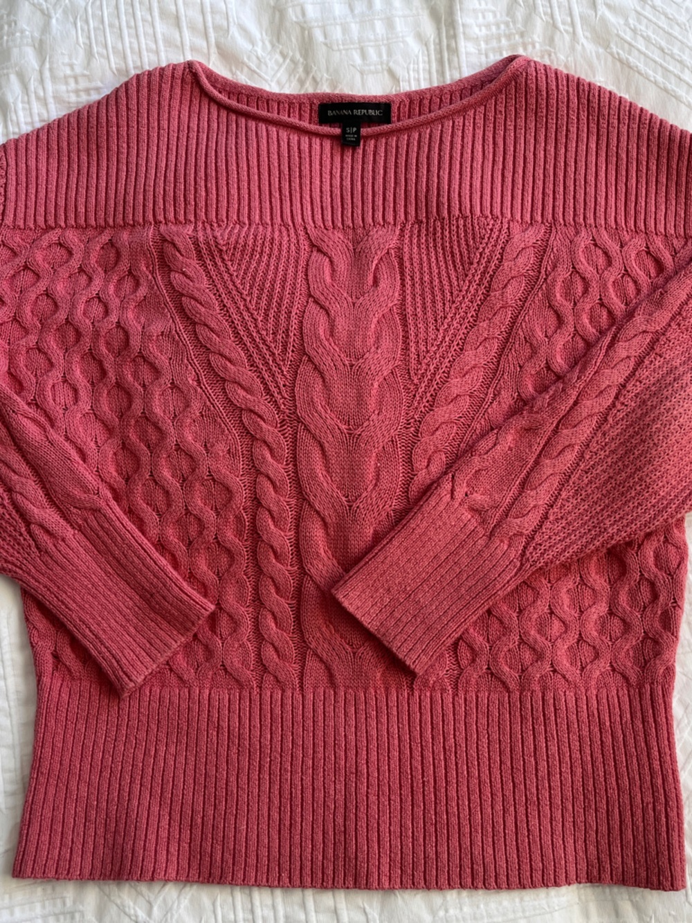Banana Republic Rose Cable-Knit Scoop Neck Sweater